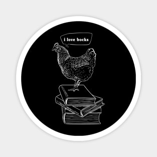 The Book Loving Chicken Magnet